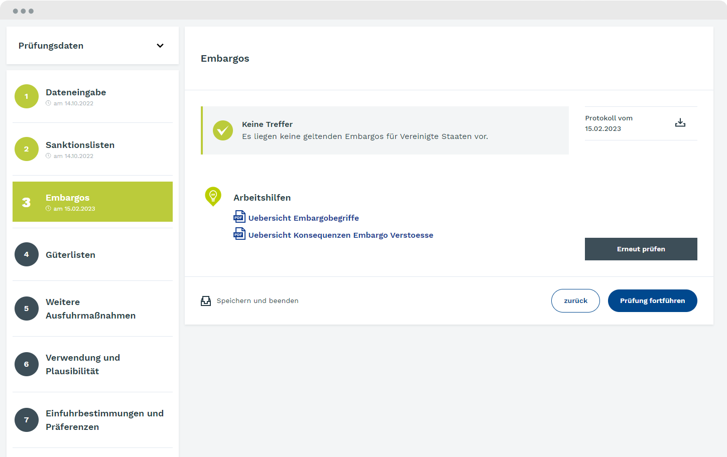 Übersicht zu allen aktuellen gültigen Länderembargos